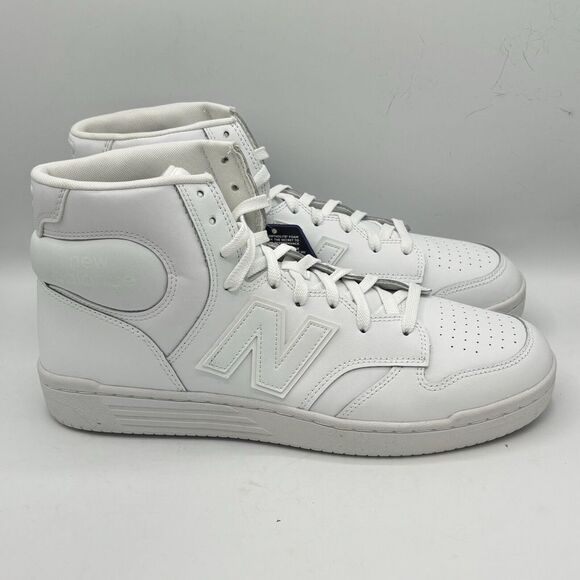 New Balance 480 Triple White BB480COC Hi top Sneaker skate Shoes Mens 8.5 D - Picture 4 of 9